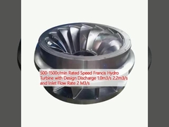 500-1500r/min ονομαστική ταχύτητα Φράνσις υδρογεννήτρια με σχεδιασμένη εκκένωση 1,0m3/s 2,2m3/s και ρυθμό ροής εισόδου 2 M3/s
