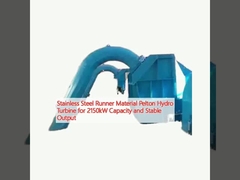 Χάλυβα από ανοξείδωτο χάλυβα υλικό Pelton υδροτουρμπίνη για 2150kW χωρητικότητα και σταθερή απόδοση